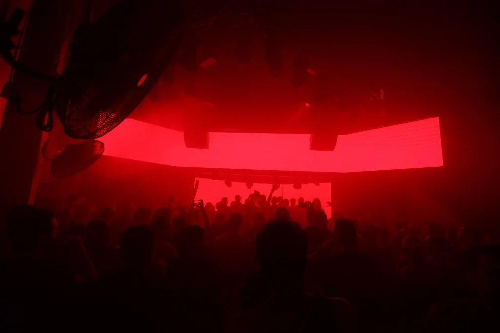 Brown Alley — club crowd under red lights