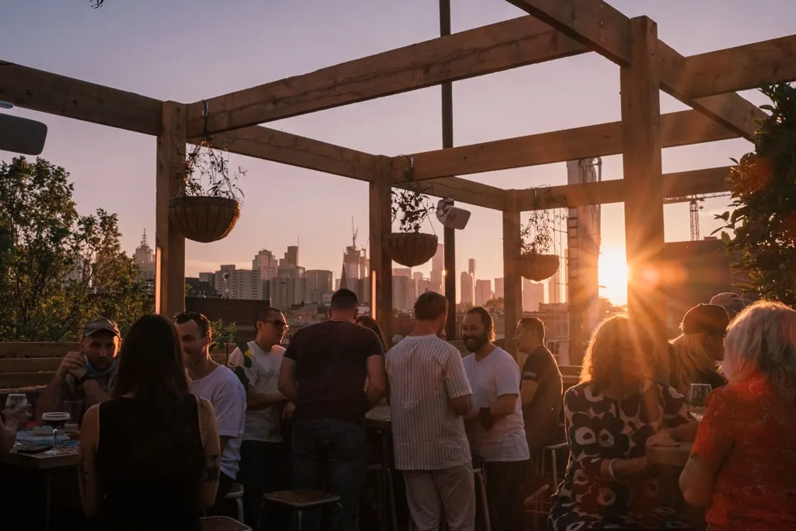 Runner Up — rooftop at sunset