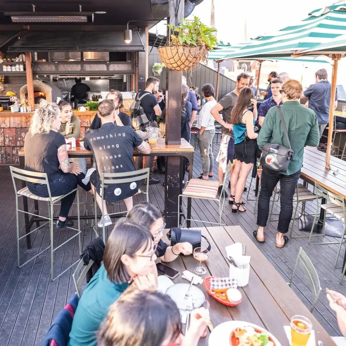 The Cornish Arms — rooftop crowd